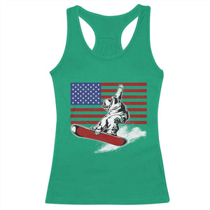 Funny Snowboarding Lover American Flag Winter Sport Racerback Tank Top TS11 Irish Green Print Your Wear