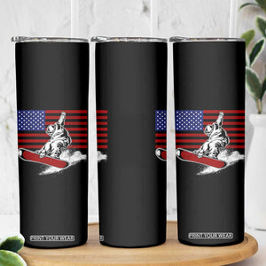 Funny Snowboarding Lover American Flag Winter Sport Skinny Tumbler TS11 Print Your Wear