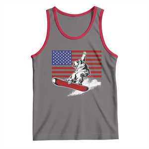 Funny Snowboarding Lover American Flag Winter Sport Tank Top TS11 Deep Heather Red Print Your Wear