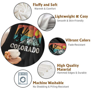 Funny Colorado Skiing Bigfoot Snow Mountain Winter Sport Throw Blanket TS11 Print Your Wear