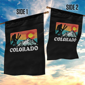 Funny Colorado Skiing Bigfoot Snow Mountain Winter Sport Garden Flag TS11 Print Your Wear