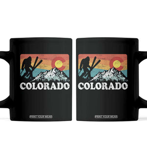 Funny Colorado Skiing Bigfoot Snow Mountain Winter Sport Coffee Mug TS11 Black Print Your Wear