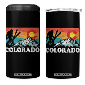 Funny Colorado Skiing Bigfoot Snow Mountain Winter Sport 4 in 1 Can Cooler Tumbler TS11 One Size: 16 oz Black Print Your Wear