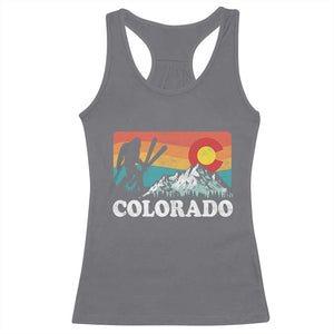 Funny Colorado Skiing Bigfoot Snow Mountain Winter Sport Racerback Tank Top TS11 Charcoal Print Your Wear