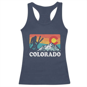 Funny Colorado Skiing Bigfoot Snow Mountain Winter Sport Racerback Tank Top TS11 Navy Print Your Wear