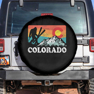 Funny Colorado Skiing Bigfoot Snow Mountain Winter Sport Spare Tire Cover TS11 No hole Black Print Your Wear