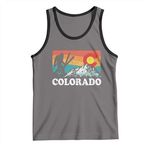 Funny Colorado Skiing Bigfoot Snow Mountain Winter Sport Tank Top TS11 Deep Heather Black Print Your Wear