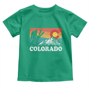 Funny Colorado Skiing Bigfoot Snow Mountain Winter Sport Toddler T Shirt TS11 Irish Green Print Your Wear