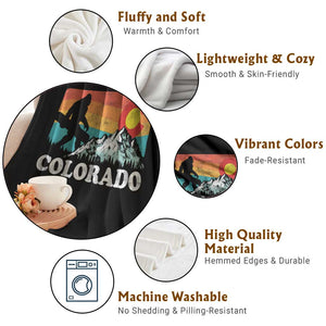 Funny Colorado Snowboarding Bigfoot Mountain Winter Sport Throw Blanket TS11 Print Your Wear
