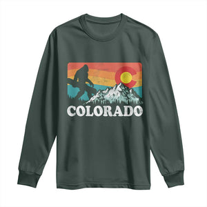 Funny Colorado Snowboarding Bigfoot Mountain Winter Sport Long Sleeve Shirt TS11 Dark Forest Green Print Your Wear