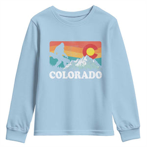 Funny Colorado Snowboarding Bigfoot Mountain Winter Sport Youth Sweatshirt TS11 Light Blue Print Your Wear