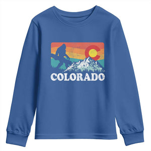 Funny Colorado Snowboarding Bigfoot Mountain Winter Sport Youth Sweatshirt TS11 Royal Blue Print Your Wear