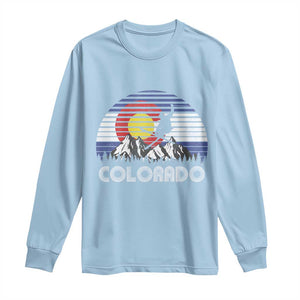 Ski Skiing Colorado Snow Mountain Winter Sport Long Sleeve Shirt TS11 Light Blue Print Your Wear