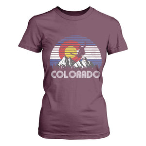 Ski Skiing Colorado Snow Mountain Winter Sport T Shirt For Women TS11 Maroon Print Your Wear