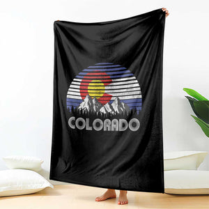 Colorado Flag Mountain 70s Retro Patriotic Colorado State Day Throw Blanket TS11 Print Your Wear