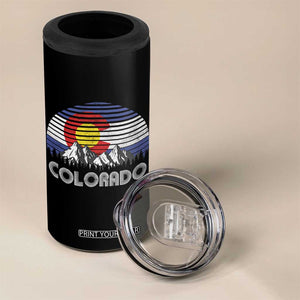 Colorado Flag Mountain 70s Retro Patriotic Colorado State Day 4 in 1 Can Cooler Tumbler TS11 Print Your Wear