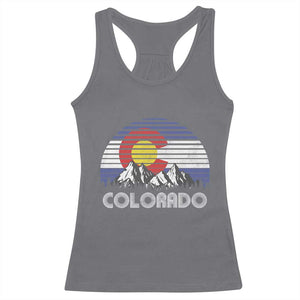 Colorado Flag Mountain 70s Retro Patriotic Colorado State Day Racerback Tank Top TS11 Charcoal Print Your Wear