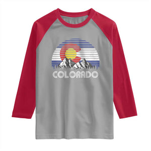 Colorado Flag Mountain 70s Retro Patriotic Colorado State Day Raglan Shirt TS11 Sport Gray Red Print Your Wear