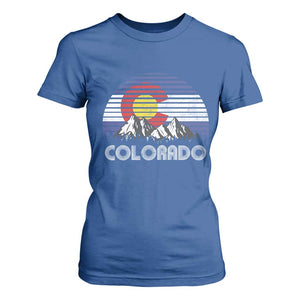 Colorado Flag Mountain 70s Retro Patriotic Colorado State Day T Shirt For Women TS11 Royal Blue Print Your Wear