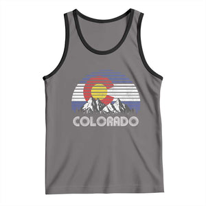 Colorado Flag Mountain 70s Retro Patriotic Colorado State Day Tank Top TS11 Deep Heather Black Print Your Wear