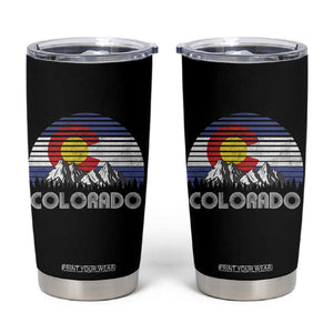 Colorado Flag Mountain 70s Retro Patriotic Colorado State Day Tumbler Cup TS11 Black Print Your Wear