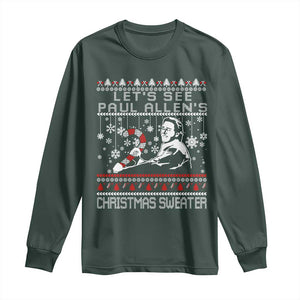 Funny Christmas Psycho Long Sleeve Shirt Lets See Paul Allens Christmas Sweater Serrial Killer Movie TS11 Dark Forest Green Print Your Wear