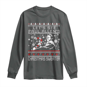 Funny Christmas Psycho Long Sleeve Shirt Lets See Paul Allens Christmas Sweater Serrial Killer Movie TS11 Dark Heather Print Your Wear