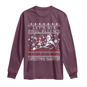 Funny Christmas Psycho Long Sleeve Shirt Lets See Paul Allens Christmas Sweater Serrial Killer Movie TS11 Maroon Print Your Wear