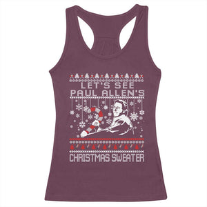 Funny Christmas Psycho Racerback Tank Top Lets See Paul Allens Christmas Sweater Serrial Killer Movie TS11 Maroon Print Your Wear