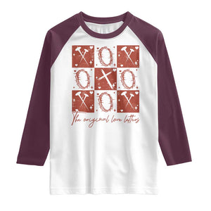 Christian Religious God Valentine's Day Raglan Shirt The Original Love Letters Thorns Cross TS11 White Maroon Print Your Wear