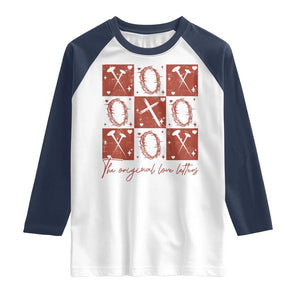 Christian Religious God Valentine's Day Raglan Shirt The Original Love Letters Thorns Cross TS11 White Navy Print Your Wear