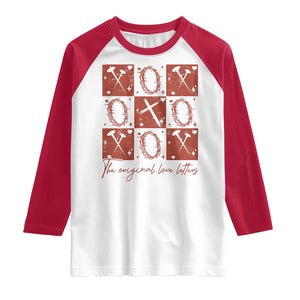 Christian Religious God Valentine's Day Raglan Shirt The Original Love Letters Thorns Cross TS11 White Red Print Your Wear
