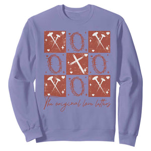 Christian Religious God Valentine's Day Sweatshirt The Original Love Letters Thorns Cross TS11 Violet Print Your Wear