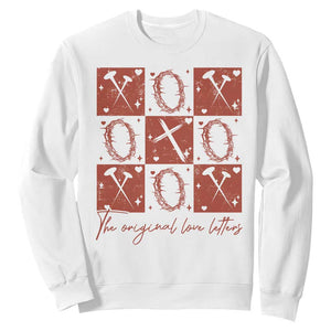 Christian Religious God Valentine's Day Sweatshirt The Original Love Letters Thorns Cross TS11 White Print Your Wear