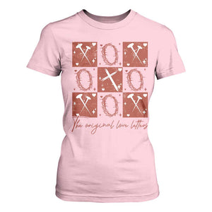Christian Religious God Valentine's Day T Shirt For Women The Original Love Letters Thorns Cross TS11 Light Pink Print Your Wear