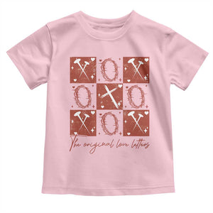 Christian Religious God Valentine's Day Toddler T Shirt The Original Love Letters Thorns Cross TS11 Light Pink Print Your Wear