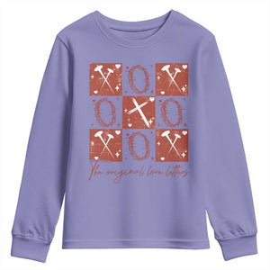 Christian Religious God Valentine's Day Youth Sweatshirt The Original Love Letters Thorns Cross TS11 Violet Print Your Wear