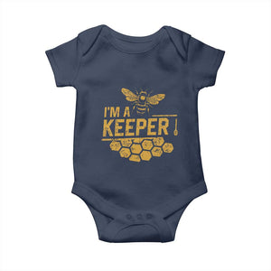 I Am A Keeper Baby Onesie Honey Bee Apiarist Funny Beekeeping TS11 Navy Print Your Wear