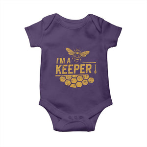 I Am A Keeper Baby Onesie Honey Bee Apiarist Funny Beekeeping TS11 Purple Print Your Wear