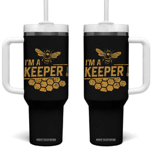 I Am A Keeper Tumbler With Handle Honey Bee Apiarist Funny Beekeeping TS11 One Size: 40 oz Black Print Your Wear