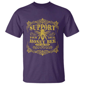 Funny Beekeeping T Shirt Support Your Local Honey Bee Beekeeper TS11 Purple Print Your Wear