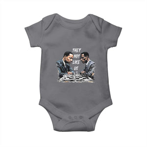 Martin Luther King Malcolm X Baby Onesie They Not Like Us Black Leaders TS11 Charcoal Print Your Wear
