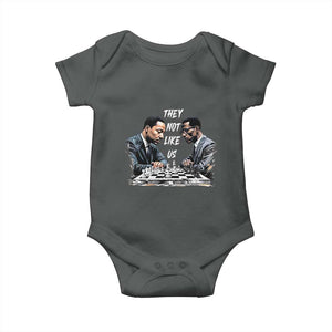 Martin Luther King Malcolm X Baby Onesie They Not Like Us Black Leaders TS11 Dark Heather Print Your Wear
