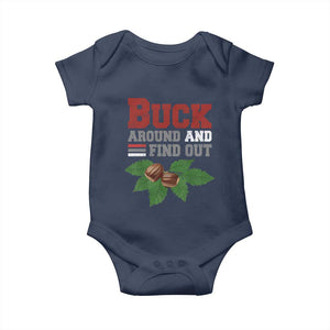 Funny Buck Around And Find Out Baby Onesie Ohio Home Buckeye Quote State TS11 Navy Print Your Wear