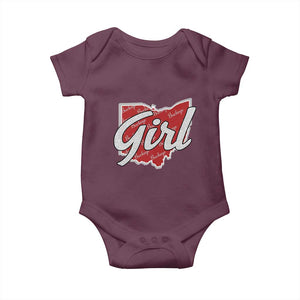 Buckeye Girl Ohio Home State Baby Onesie TS11 Maroon Print Your Wear