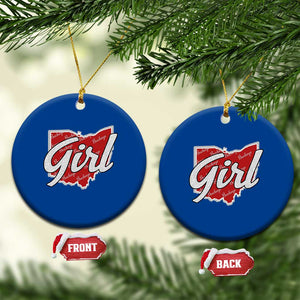 Buckeye Girl Ohio Home State Ceramic Ornament TS11 1pc Blue Print Your Wear