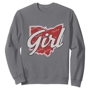 Buckeye Girl Ohio Home State Sweatshirt TS11 Charcoal Print Your Wear