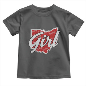 Buckeye Girl Ohio Home State Toddler T Shirt TS11 Dark Heather Print Your Wear