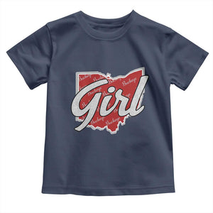 Buckeye Girl Ohio Home State Toddler T Shirt TS11 Navy Print Your Wear