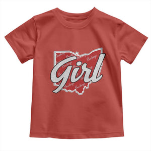 Buckeye Girl Ohio Home State Toddler T Shirt TS11 Red Print Your Wear